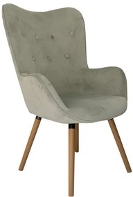 Világosszürke bársony fotel COZY