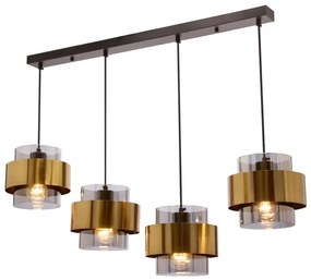 Csillár zsinóron SPIEGA 4xE27/60W/230V arany/fekete