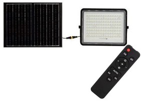 LED kültéri napelemes reflektor 20W, 3,2V, 4000K, fekete + távirányító
