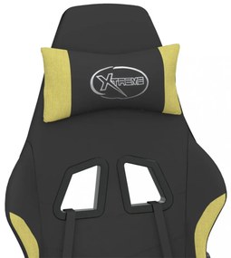 vidaXL fekete és világoszöld szövet játékszék