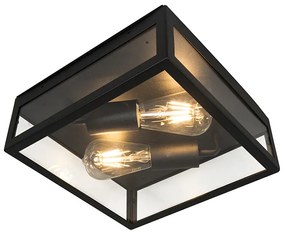 Ipari kültéri mennyezeti lámpa, fekete, 2 lámpás - Rotterdam