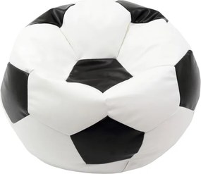 Baby Ball babzsákfotel - műbőr - fehér/fekete - 70 liter