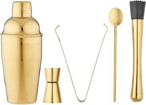 Arany csapos szett Tempa 5 el. shaker mérőpohár fogó zúzó kanál