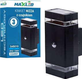 LED-es homlokzati lámpa kültéri kerti fali lámpa mozgás- és szürkületérzékelő