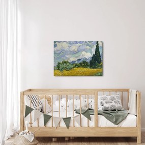 Kép - Vincent van Gogh, Wheat Field with Cypresses, reprodukciók (70x50 cm)
