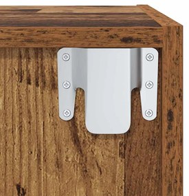 Fali TV Szekrény 4 pcs Régi fa 37 x 37 x 107.5 cm Műanyag Fa
