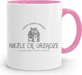 Rózsaszín Építész Bögre Jól Megszervezem Az Ajándékot fényképes nyomattal