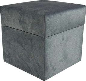 Négyzet alakú nyitható velúr puff sötétszürke könnyen tisztítható tűzálló