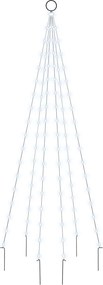 vidaXL karácsonyfa zászlórúdon 108 hideg fehér LED-del 180 cm