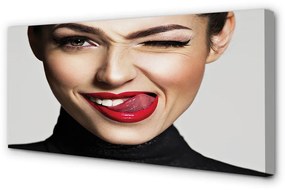 Canvas képek Nő vörös ajkak 125x50 cm