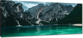 Vászonkép 100x40 Hegyi tó Tájkép