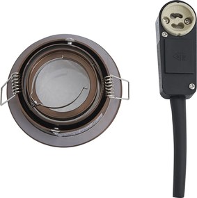 Modern süllyesztett spotlámpa sötét bronz forgatható és dönthető IP44 - Chuck