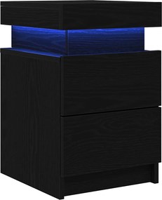 vidaXL Éjjeliszekrény 2 pcs Fekete tölgy 35 x 39 x 55 cm Faanyag