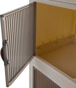 Összecsukható szekrény, fehér/barna, műanyag, POSA TYP 1