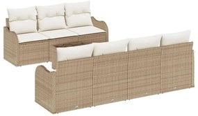 vidaXL Kerti Kanapé Szett párnával tárolóval 8 pcs Beige és krém