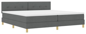 Box Spring Ágy Matraccal Sötétszürke 200x200 cm Szövet