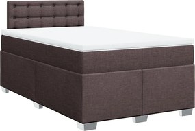 vidaXL sötétbarna szövet rugós ágy matraccal 120 x 200 cm