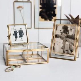 Aranyszínű fém álló képkeret 8x8 cm – Rex London