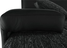 Sarokülőgarnitúra, fekete/fekete melír, TRAMP