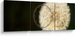 Szürke virág képe (órával) (90x30 cm)