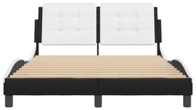 fekete és fehér műbőr ágykeret matrac nélkül Zadar 140x190 cm