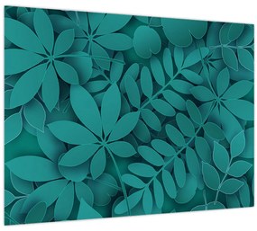 Kép - Türkiz levelek (70x50 cm)