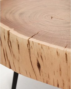 Natúr színű kerek dohányzóasztal akácfa asztallappal 49x47 cm Tavine – Kave Home