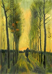 Van Gogh-Sunset üvegkép, falikép