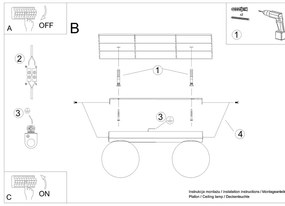 Fehér mennyezeti lámpa üveg búrával ø 12 cm Umerta – Sollux