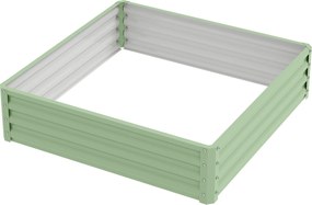 Outsunny Emelt Kertágy, Virágtartó, Zöldségágy, Ültetődoboz, Fűszerágy Kerthez, Teraszhoz, Erkélyhez, Acél, Zöld, 120 x 120 x 30 cm | Aosom