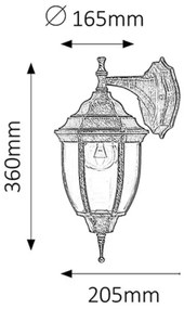 Rabalux 8451 - Kültéri fali lámpa NIZZA 1xE27/60W/230V
