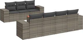 vidaXL 8 részes szürke polyrattan kerti ülőgarnitúra párnákkal
