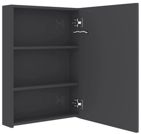 fényes szürke LED-es tükrös fürdőszobaszekrény 50 x 13 x 70 cm