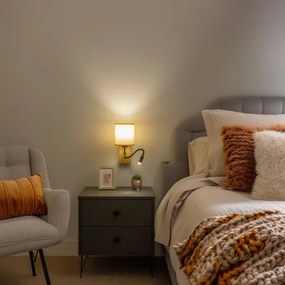 Brilagi - LED Fali lámpa NUBILA WOOD 1xE27/25W/230V +LED/3W tölgy/világosbarna