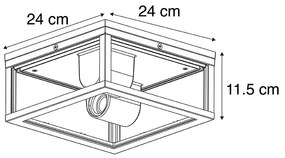 Okos mennyezeti lámpa fekete IP44 2-lámpás, Wifi-vel ST64 - Charlois