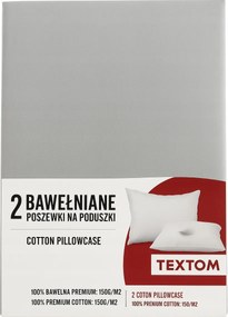 2x Párnahuzat 50x60 Prémium Pamut Cipzáras Vastag 150G Szürke