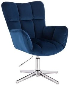 HR650CROSS Tengerkék modern velúr szék