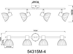 Globo 54315M-4 - Spotlámpa ZACHERY 4xE14/40W/230V arany