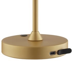 Brilliant - LED fényerőszabályozható, tölthető, érintésvezérlésű asztali lámpa ELORA LED/2,5W/5V 2700K IP44 arany