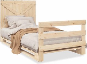 vidaXL tömör fenyőfa ágykeret fejtámlával 100 x 200 cm