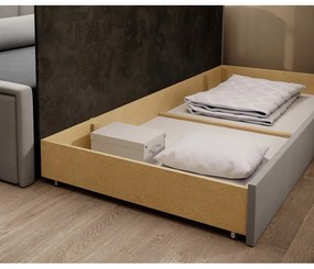 Szürke zsenília kinyitható-tárolóhelyes kanapé 214 cm Fulgeo – ELTAP