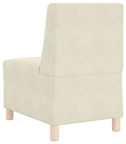 krémszínű bársony kanapéfotel 55 cm