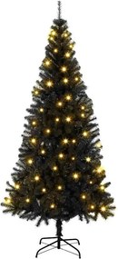 vidaXL Karácsonyfa 300 LED-del állvánnyal Fekete 180 cm PVC