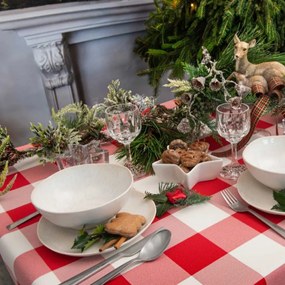 Abrosz Foltálló Fehér-piros 130X200 CM Kockás Piros-fehér Karácsony