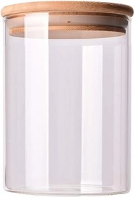 Üveg tároló 950ml bambusz fedéllel konyhai tartály