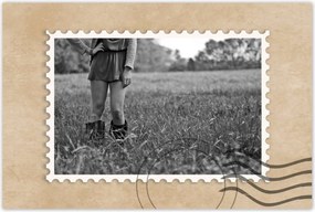 Poszter 60x40 Cowboylány Black and white