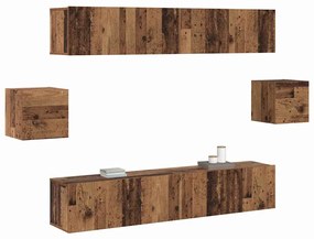 TV szekrény garnitúra 6 pcs Régi fa 80 x 30 x 30 cm faszínű