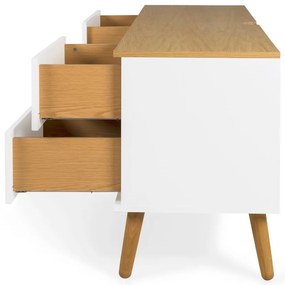 Dot fehér TV-állvány tölgyfa dekorral, szélesség 162 cm - Tenzo