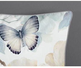 Fehér-zöld kétszemélyes-hosszabbított pamut-szatén ágyneműhuzat 200x220 cm Adiwanya – Descanso