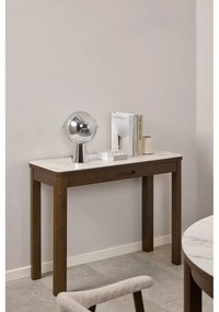 Bézs-sötétbarna konzolasztal kerámia asztallappal 40x100 cm Southampton – Actona